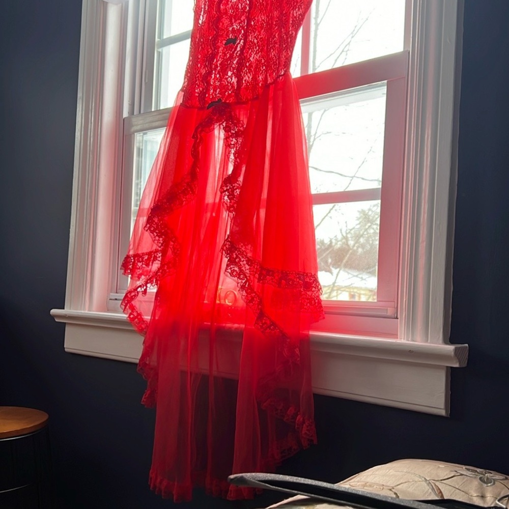 Vintage Red Lace Dress